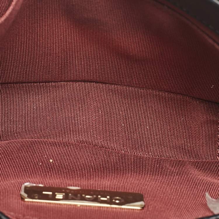 Pre Owned Chanel Black Quilted Leather Chain Infinity Belt Bag