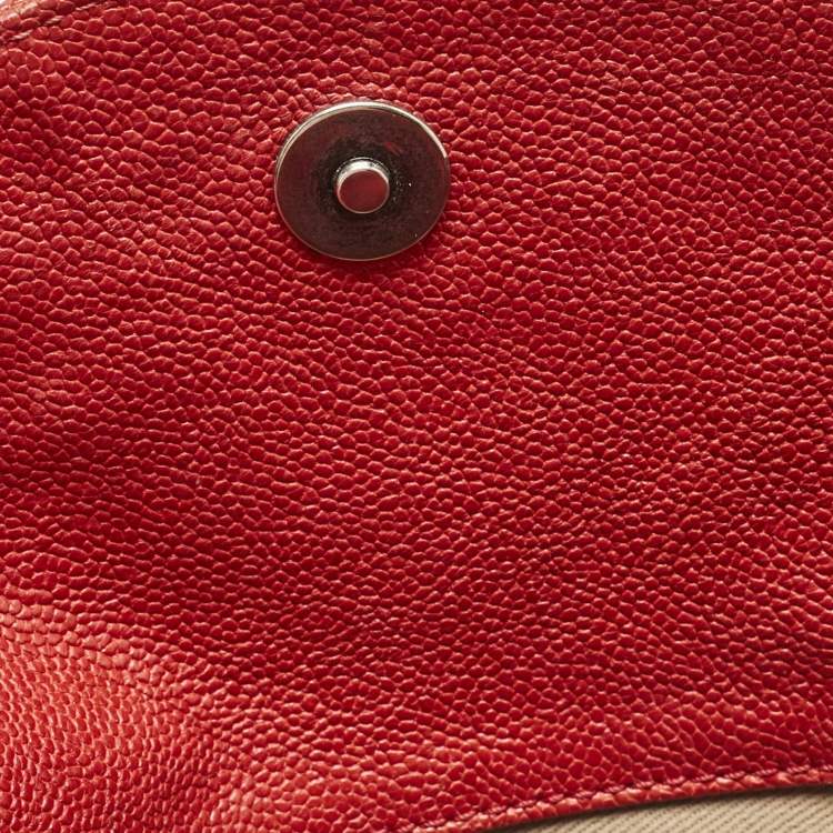 Pre Owned Chanel Red Quilted Caviar Leather Simply CC Hobo