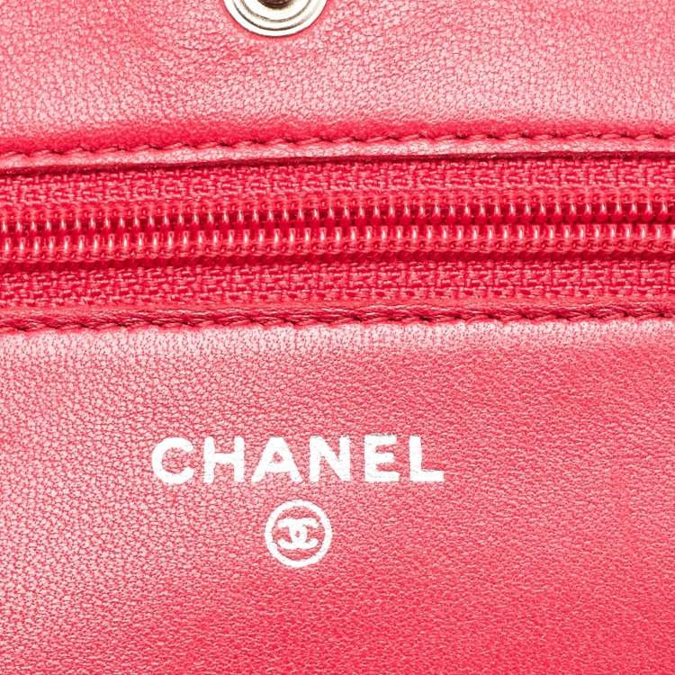 Pre Owned Chanel Rose Pink Quilted Leather Classic WOC Clutch Bag