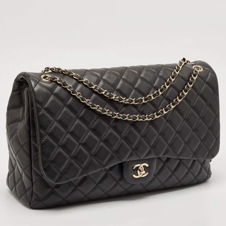 Pre Owned Chanel Black Quilted Leather Small XXL Travel Flap Bag