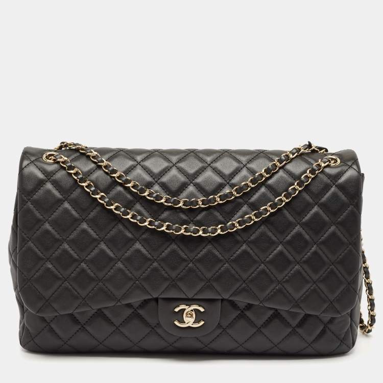 Pre Owned Chanel Black Quilted Leather Small XXL Travel Flap Bag