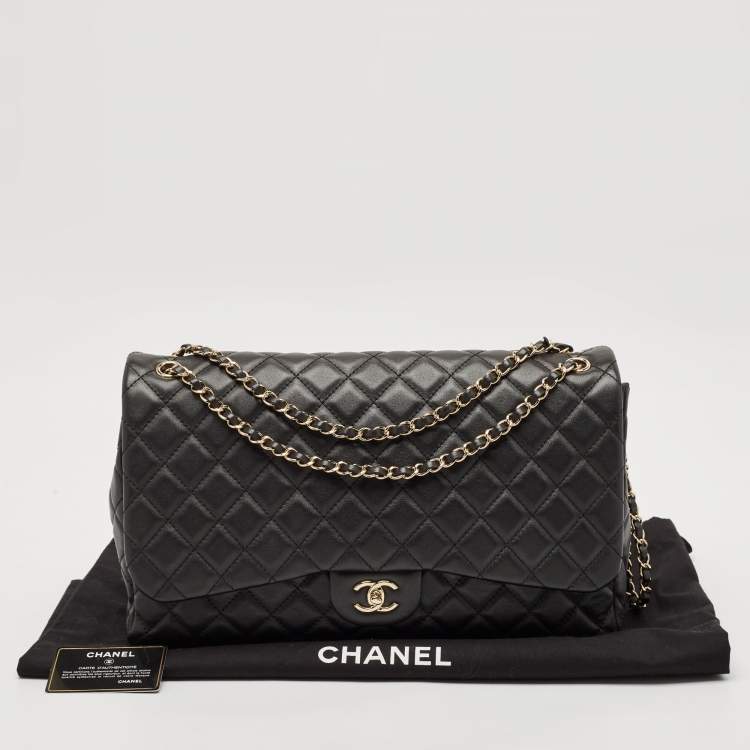 Pre Owned Chanel Black Quilted Leather Small XXL Travel Flap Bag