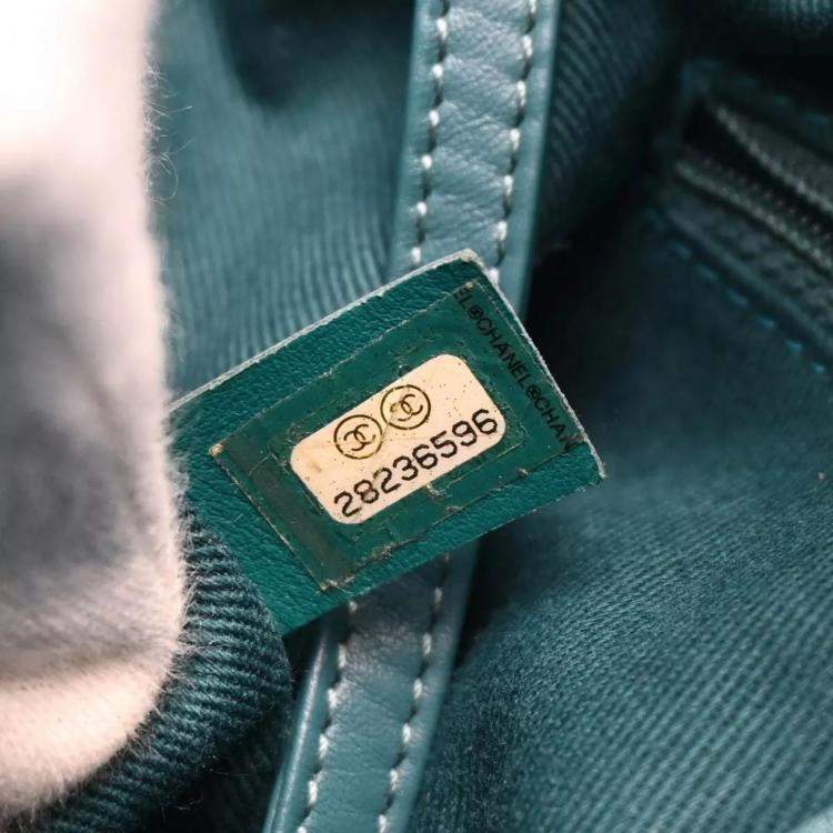 Pre Owned Chanel Green Fabric Deauville Bucket Bag