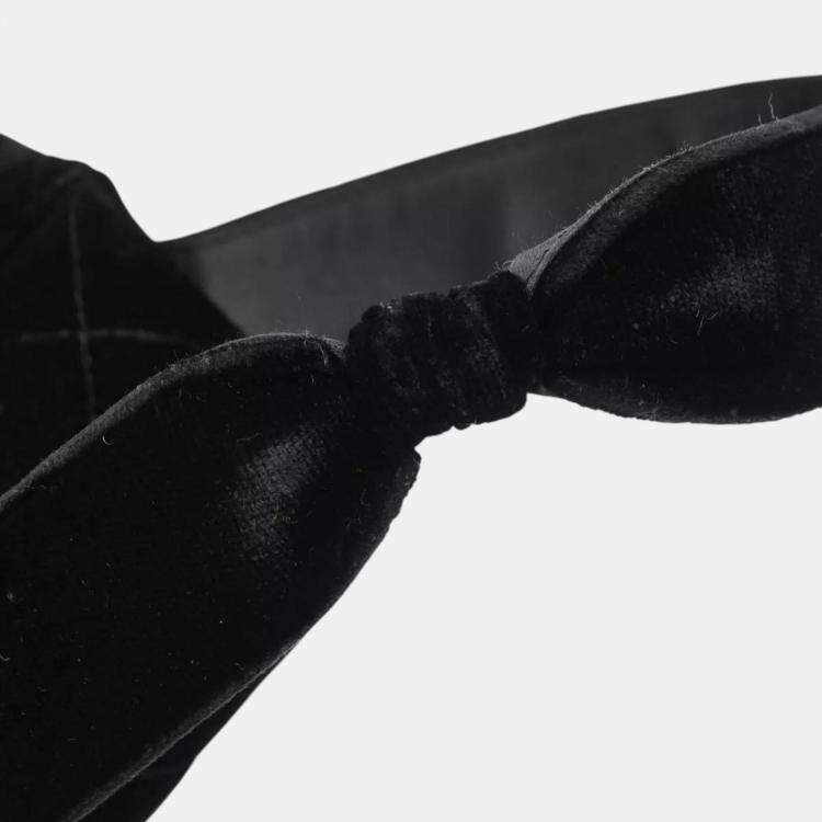 Pre Owned Chanel Black Velvet Shoulder Bag