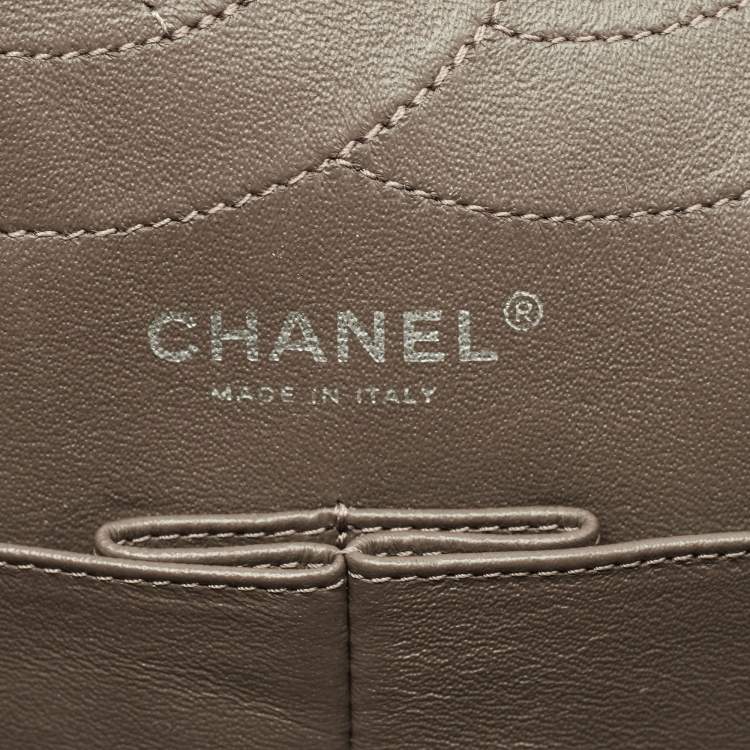 Pre Owned Chanel Olive Green Quilted Patent Leather Classic 227 Reissue 2.55 Flap Bag