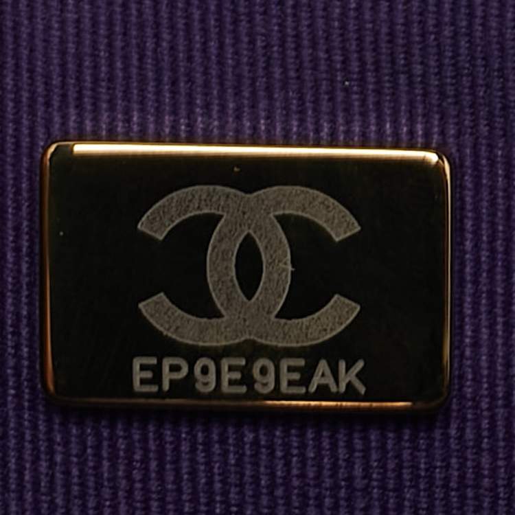 Pre Owned Chanel Purple Quilted Tweed and Sequins Top Handle Bag