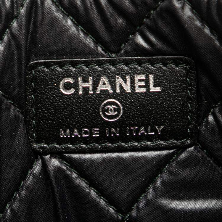 Pre Owned Chanel Black Medium Caviar Deauville Studded O Case Clutch Bag