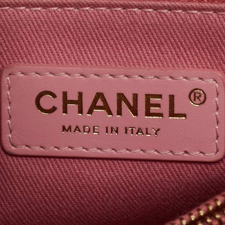Pre Owned Chanel Pink Quilted Caviar Leather Medium Coco Top Handle Bag