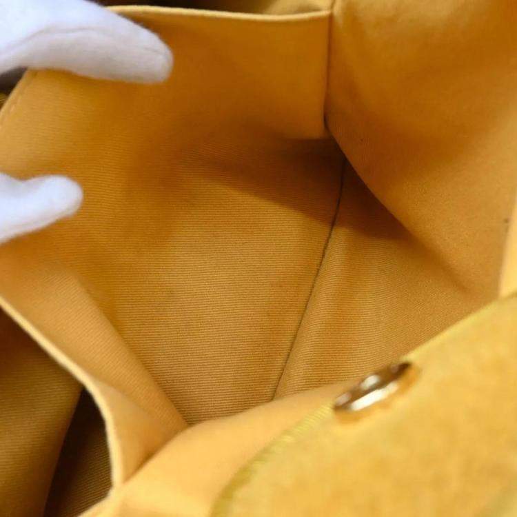 Pre Owned Chanel Yellow Fabric Medium Deauville Tote Bag