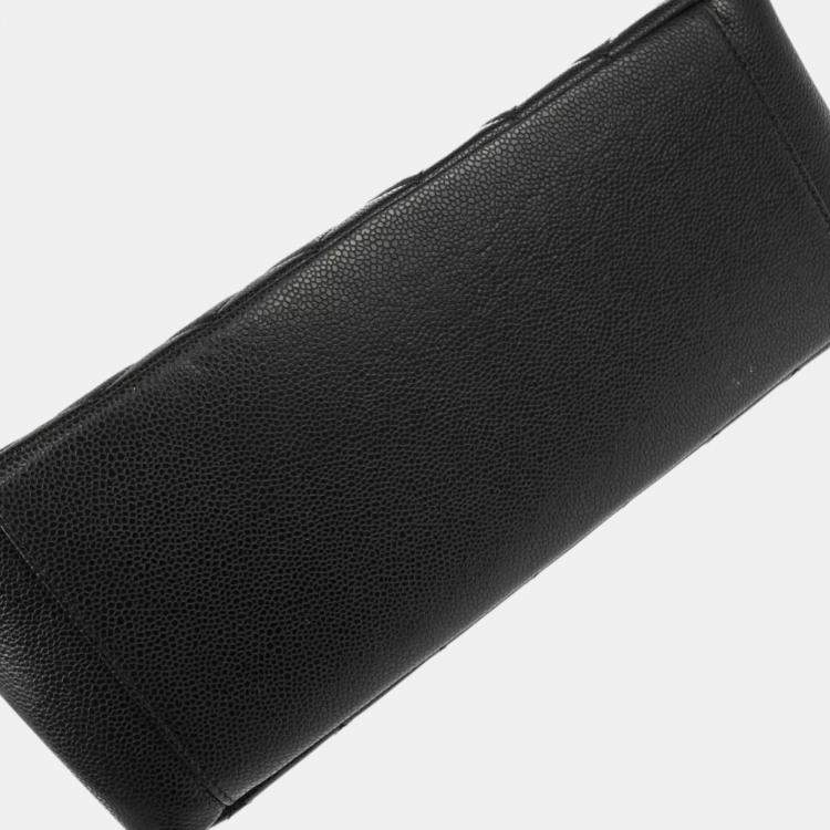 Pre Owned Chanel Black Calfskin Grand Shopping Tote Bag
