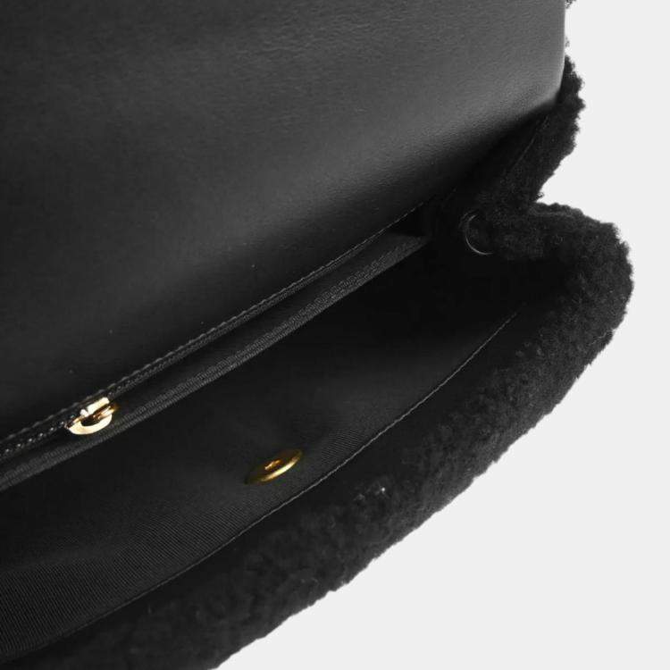 Pre Owned Chanel Shearling Small Coco Top Handle Bag 