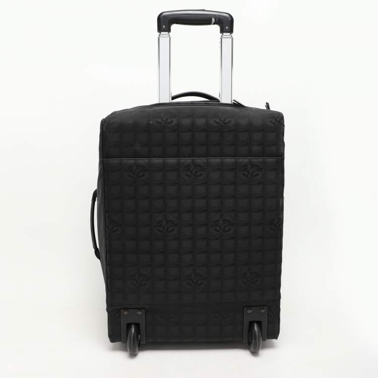 مملوكة مسبقًا Chanel Black Nylon Travel Ligne 2 Wheeled Trolley Rolling Luggage