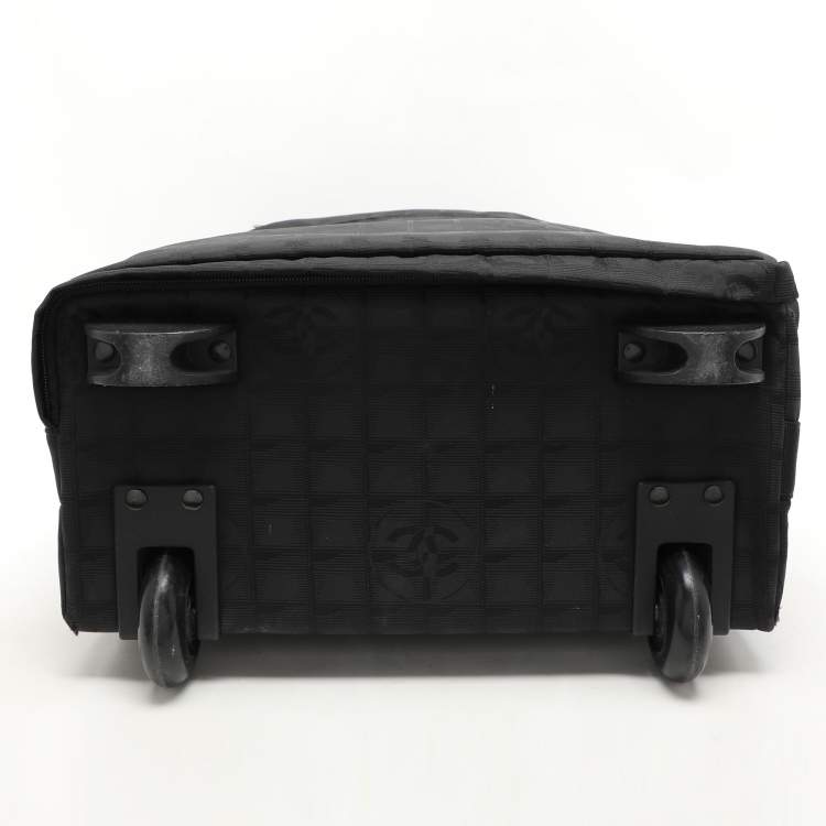 مملوكة مسبقًا Chanel Black Nylon Travel Ligne 2 Wheeled Trolley Rolling Luggage