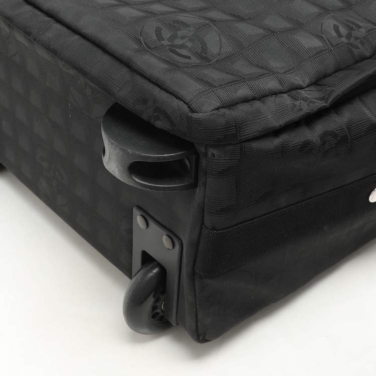 مملوكة مسبقًا Chanel Black Nylon Travel Ligne 2 Wheeled Trolley Rolling Luggage