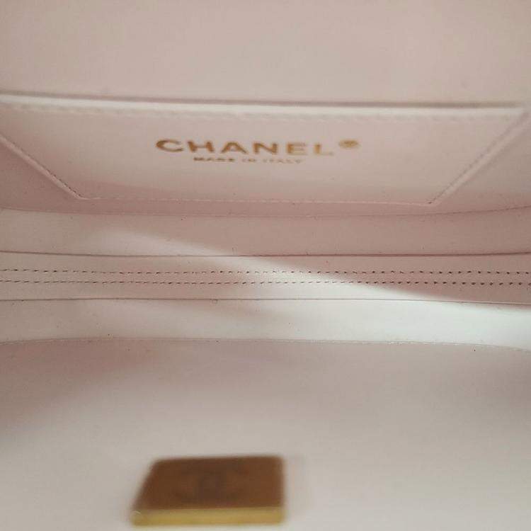 Pre Owned Chanel Pink Leather Mini Camera Case Bag