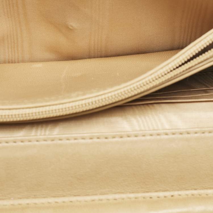 Pre Owned Chanel Beige Caviar Leather CC Timeless Wallet On Chain