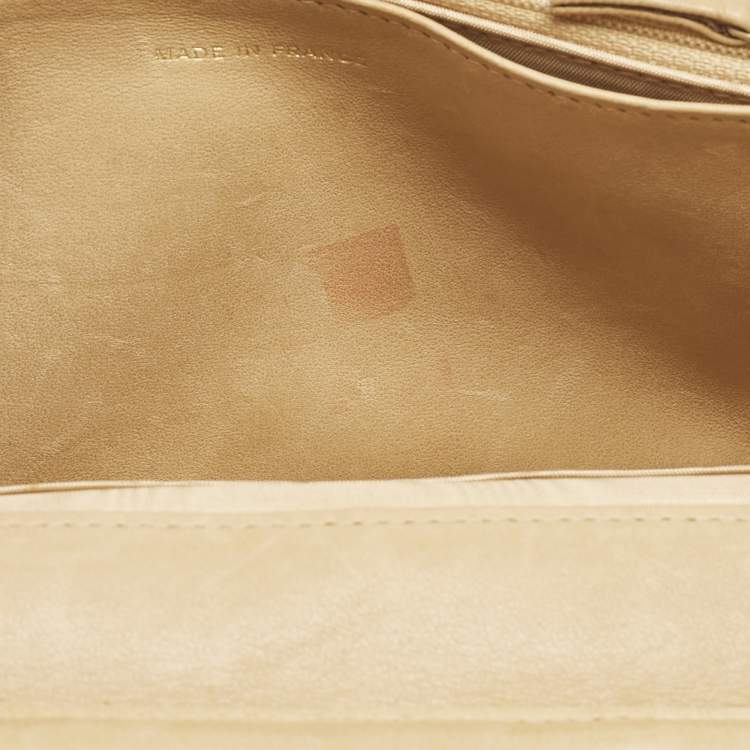 Pre Owned Chanel Beige Caviar Leather CC Timeless Wallet On Chain