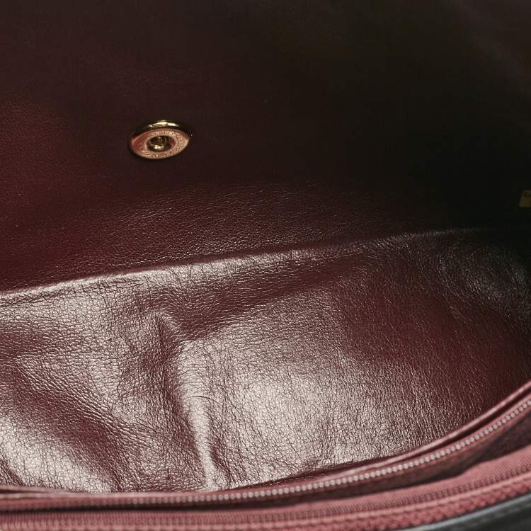 Pre Owned Chanel Black Quilted Leather Jumbo Classic Single Flap Bag