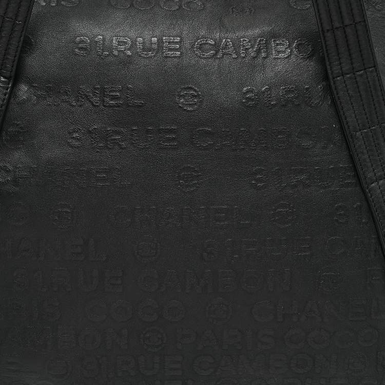 Pre Owned Chanel Black 31 Rue Cambon Embossed Leather Large Satchel