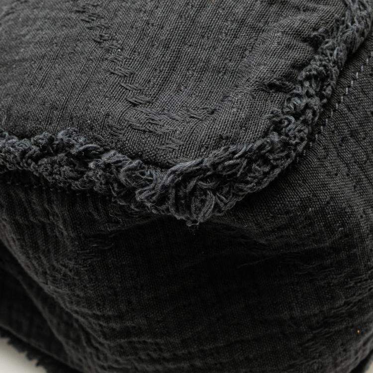 Pre Owned Chanel Black Canvas Deauville Medium CC Double Face Tote Bag