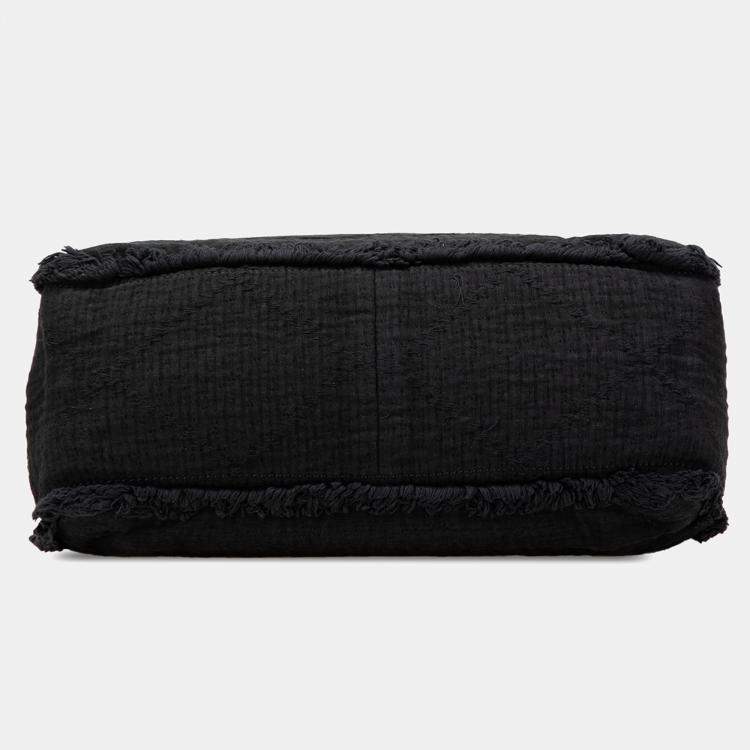 Pre Owned Chanel Black Canvas Deauville Medium CC Double Face Tote Bag