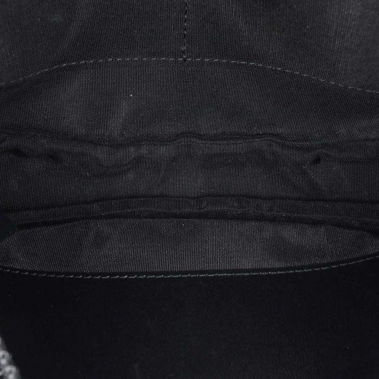 Pre Owned Chanel Black Velvet CC Half Moon Wallet on Chain