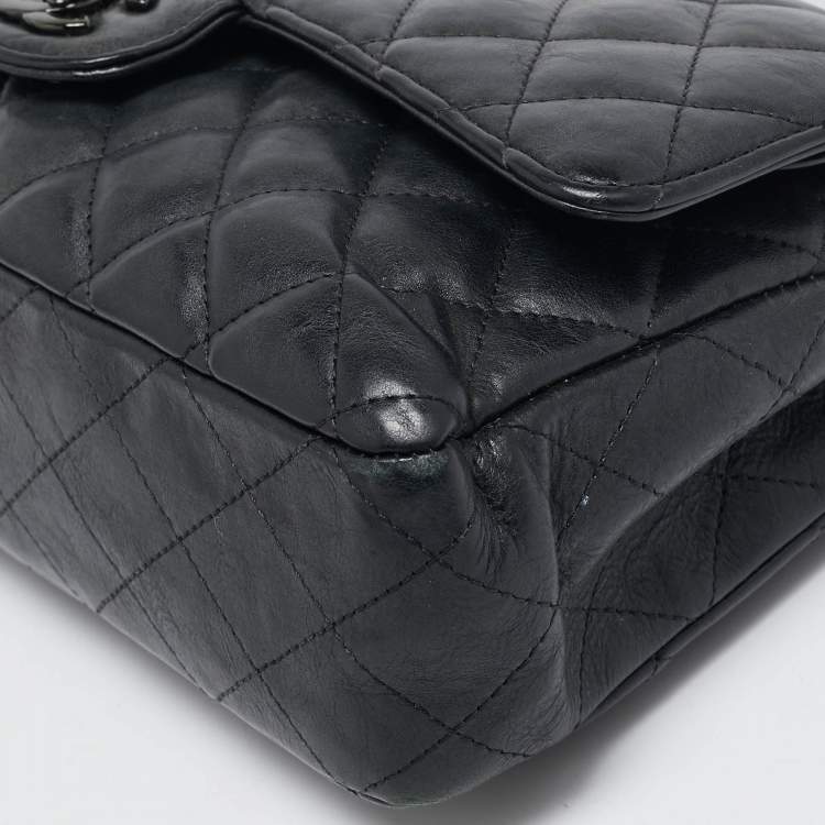 Pre Owned Chanel Black Quilted Leather Small Classic Double Flap Bag
