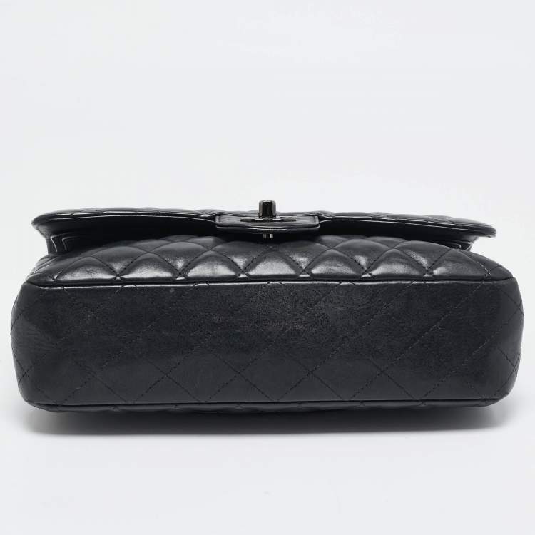 Pre Owned Chanel Black Quilted Leather Small Classic Double Flap Bag