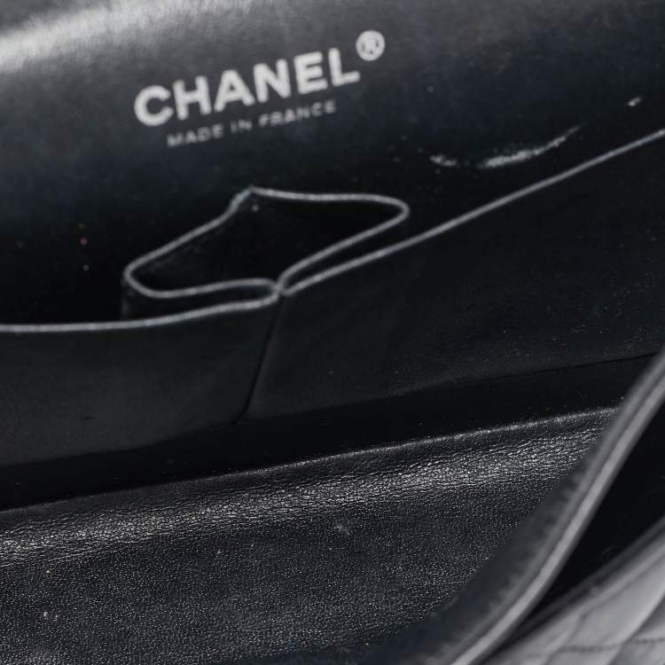 Pre Owned Chanel Black Quilted Leather Small Classic Double Flap Bag