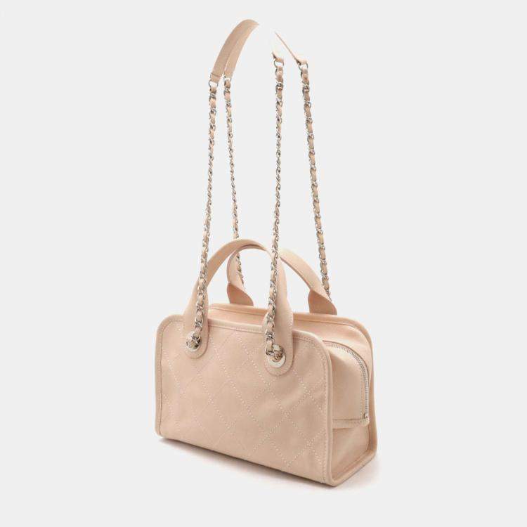 Pre Owned Chanel Caviar Leather Deauville Bowling Handbag 