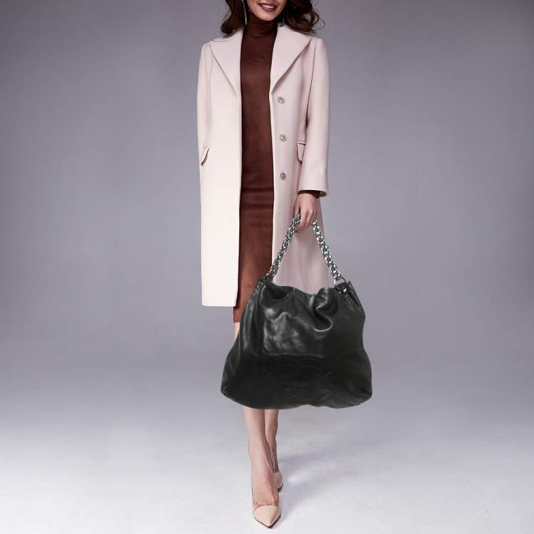 Pre Owned Chanel Black Leather Soft and Chain Hobo 