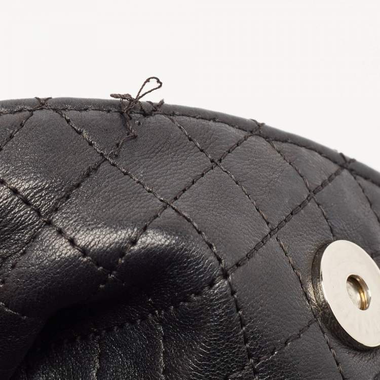 Pre Owned Chanel Black Leather Soft and Chain Hobo 