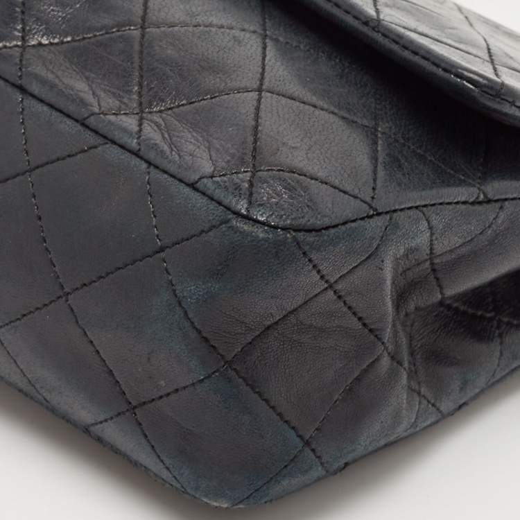 Pre Owned Chanel Black Quilted Leather Small Classic Double Flap Bag