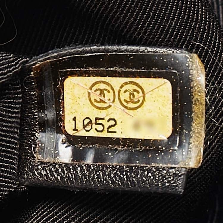 Pre Owned Chanel Black/Beige Velvet Printed Velour Frame Bag