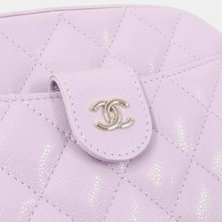Pre Owned Chanel Light Pink Leather Chain Shoulder Bag