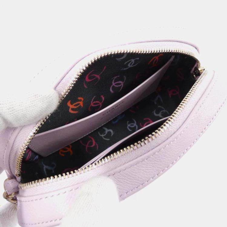 Pre Owned Chanel Light Pink Leather Chain Shoulder Bag