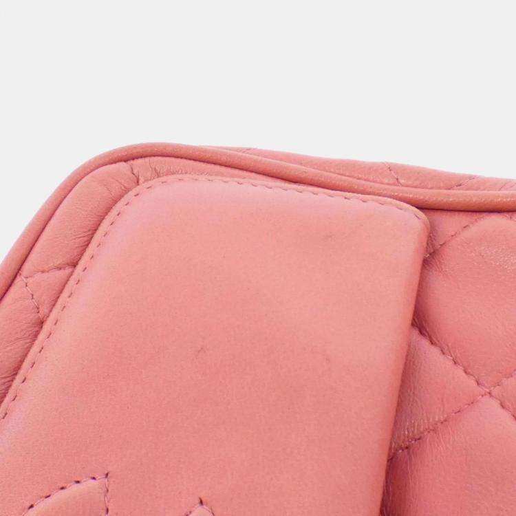 Pre Owned Chanel Pink Lambskin Leather Shoulder Bag