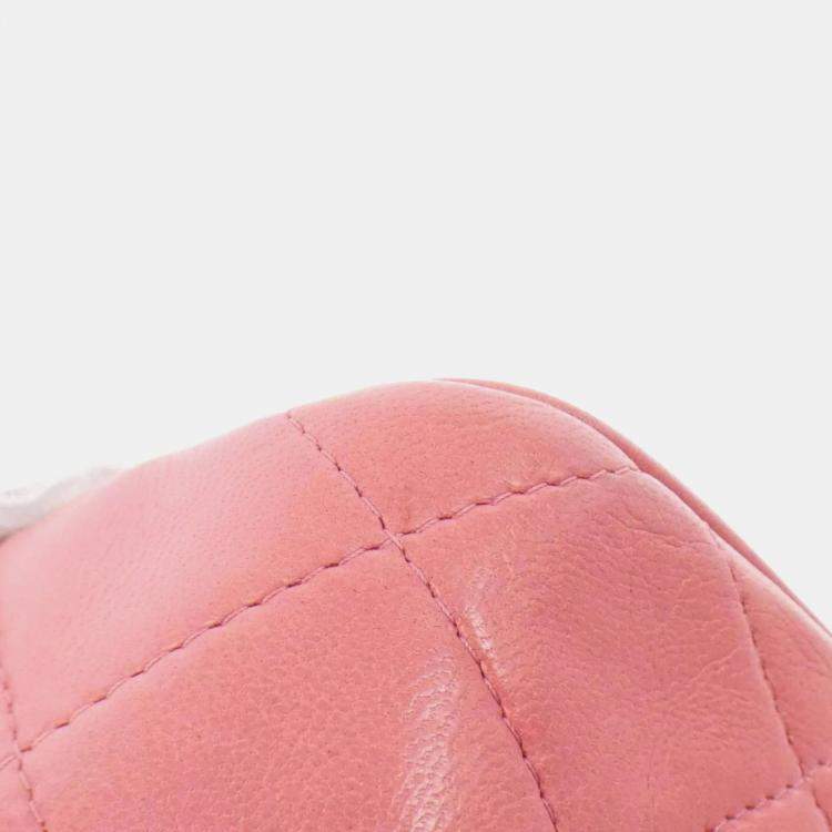 Pre Owned Chanel Pink Lambskin Leather Shoulder Bag