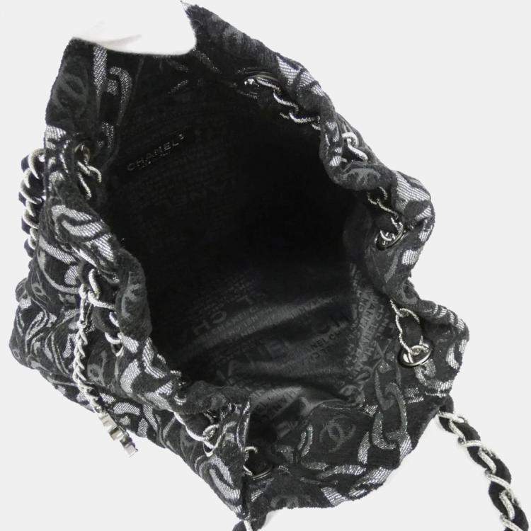 Pre Owned Chanel Black Canvas Shoulder Bag