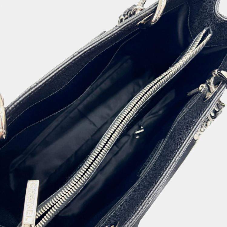 مملوكة مسبقًا Chanel Black Caviar Leather Grand Shopping Chain Tote Bag