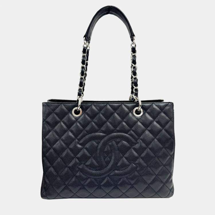 مملوكة مسبقًا Chanel Black Caviar Leather Grand Shopping Chain Tote Bag