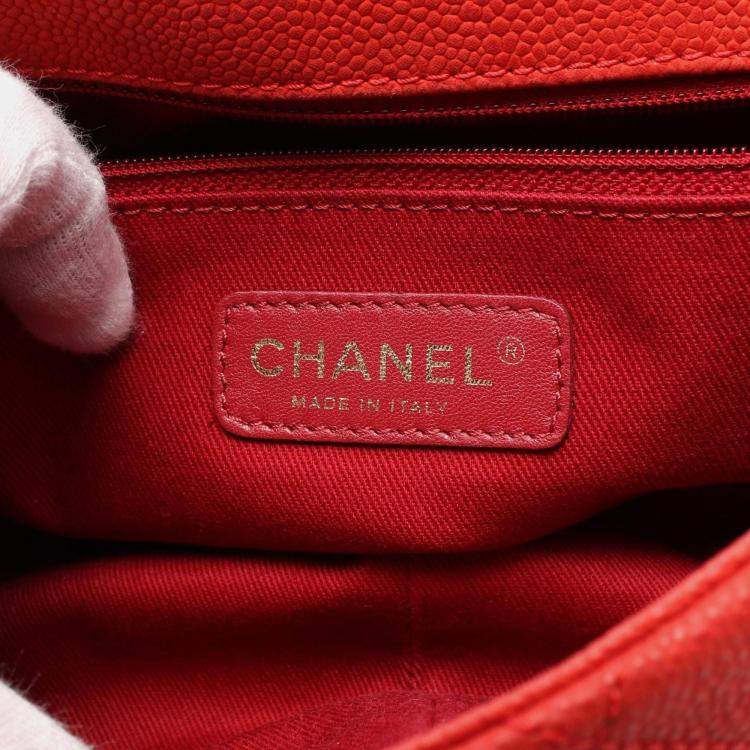 Pre Owned Chanel Red Caviar Chic Quilt Flap Shoulder Bag