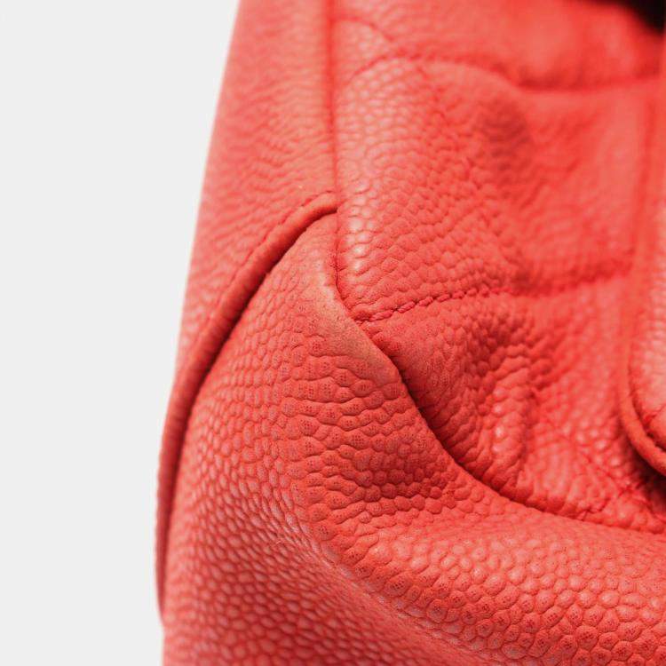 Pre Owned Chanel Red Caviar Chic Quilt Flap Shoulder Bag