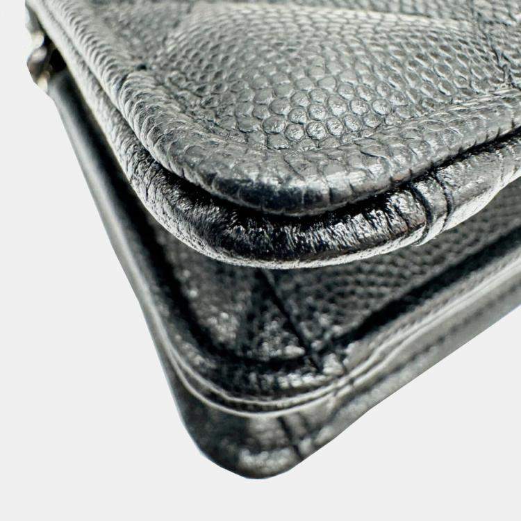 Pre Owned Chanel Black Caviar Chain Shoulder Bag