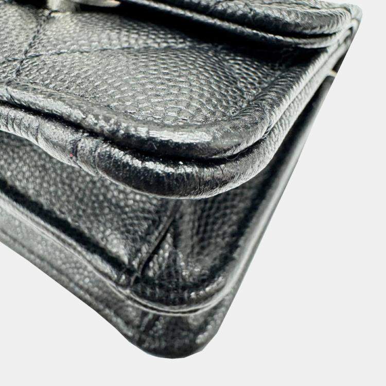 Pre Owned Chanel Black Caviar Chain Shoulder Bag