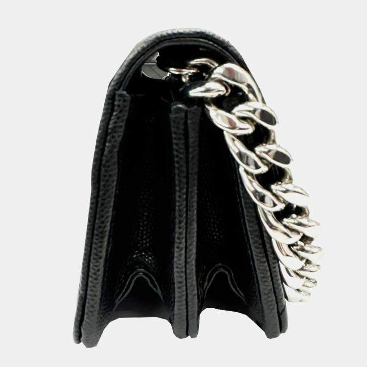 Pre Owned Chanel Black Caviar Chain Shoulder Bag