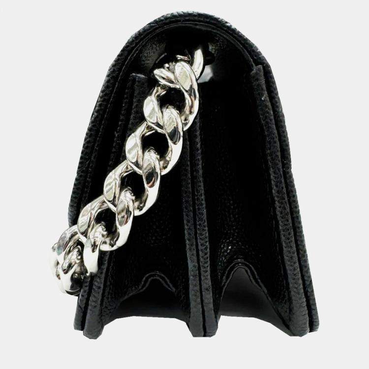 Pre Owned Chanel Black Caviar Chain Shoulder Bag