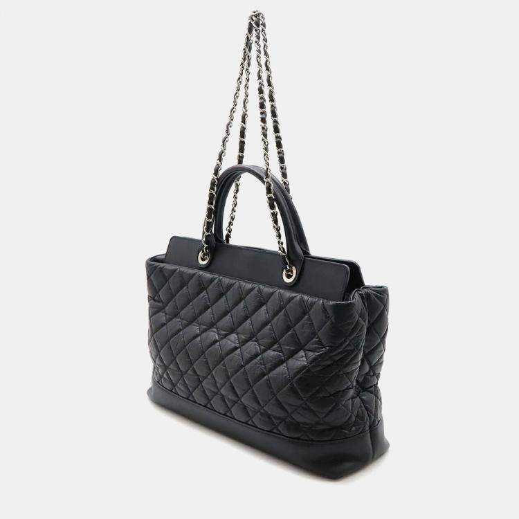 Pre Owned Chanel Black Leather Portobello Tote Bag