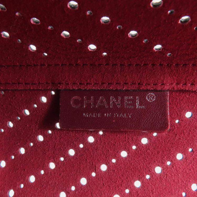 Pre Owned Chanel Black Leather Punching Tote Bag
