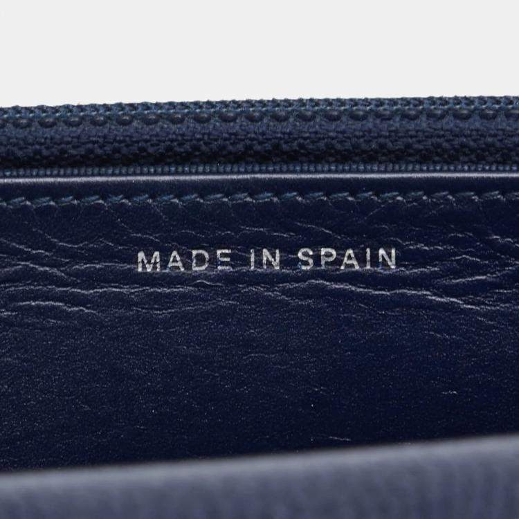 Pre Owned Chanel Navy Blue Caviar Leather Wallet on Chain